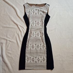 Anne Klein Navy with Lace slim dress